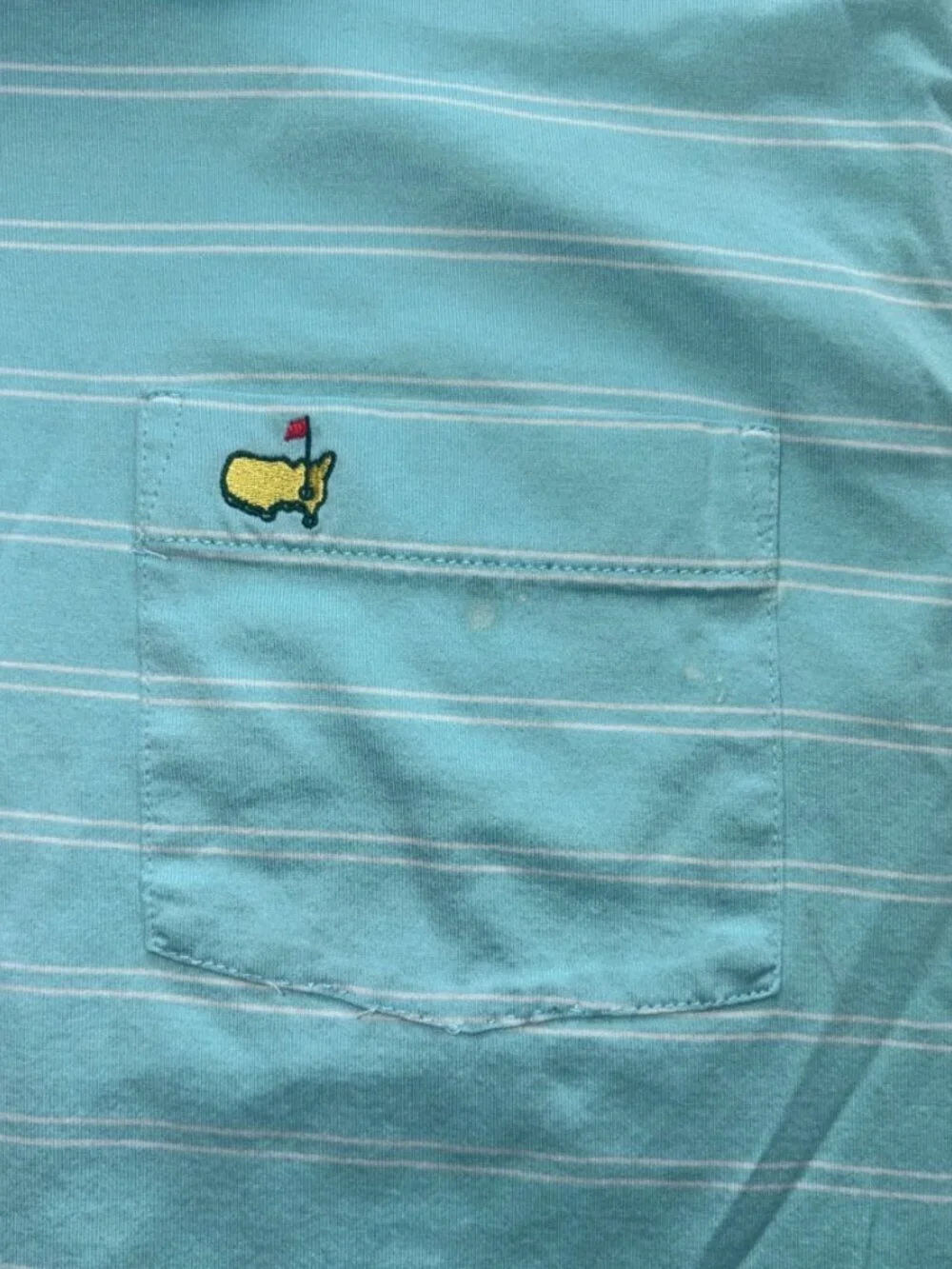 Men's Masters Collection Pima Cotton Stripe Polo Teal Golf Augusta size Medium